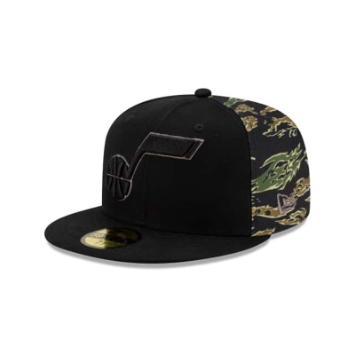 Sapca New Era Utah Jazz NBA Camo Panel 59FIFTY Fitted - Negrii